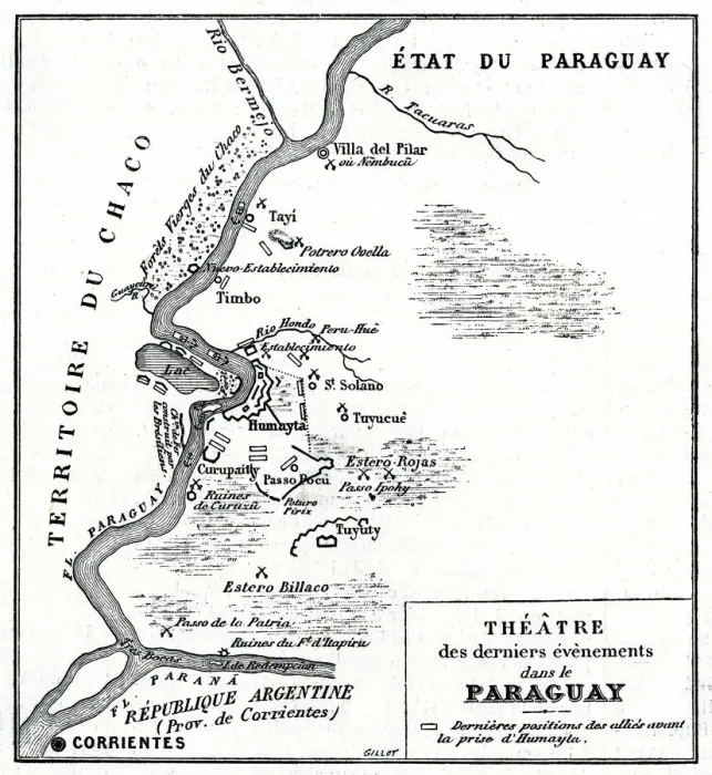 Framed Print : Map of the Paraguayan War 1868 Framed Print : Map of the Paraguayan War 1868