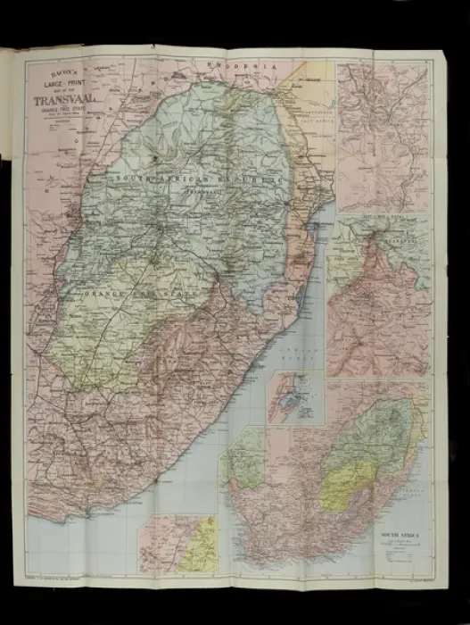 Framed Print : Map of parts of South Africa, 1900 Framed Print : Map of parts of South Africa, 1900