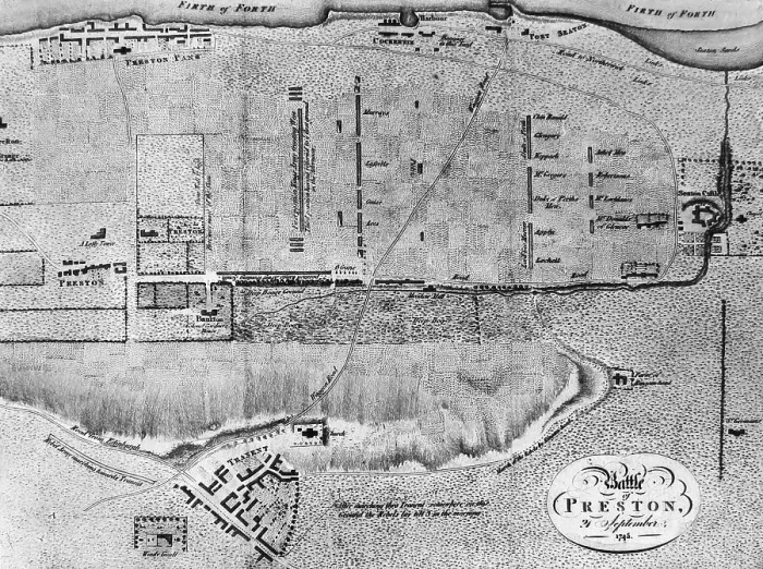 Framed Print : Map of Prestonpans Battlefield