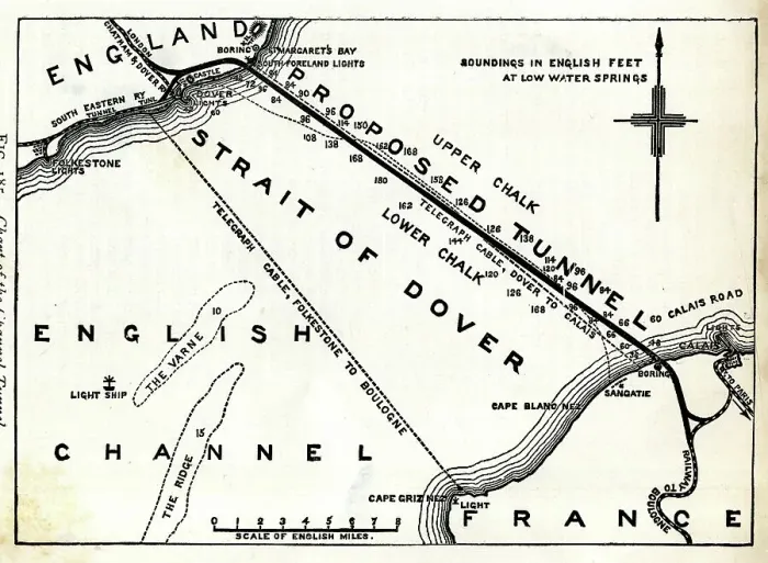 Framed Print : Map of proposed railway Channel Tunnel Framed Print : Map of proposed railway Channel Tunnel