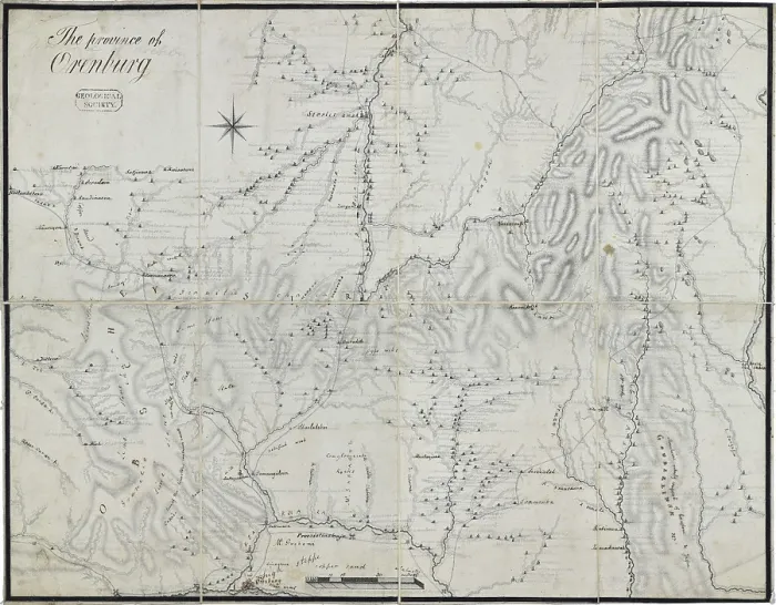 Framed Print : Map of the Province of Orenburg Framed Print : Map of the Province of Orenburg