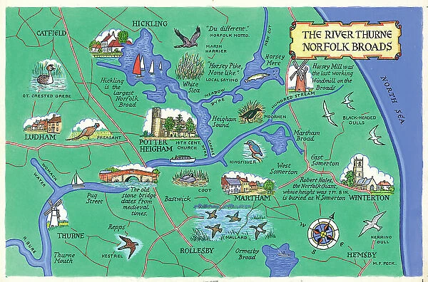 Map - The River Thurne, Norfolk Broads