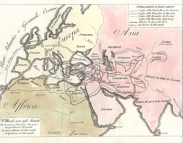 Map of the Roman, Macedonian, Persian and Assyrian Empires