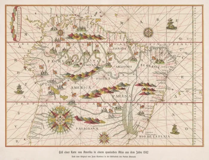 Framed Print : Map / s America 1582 Framed Print : Map / s America 1582