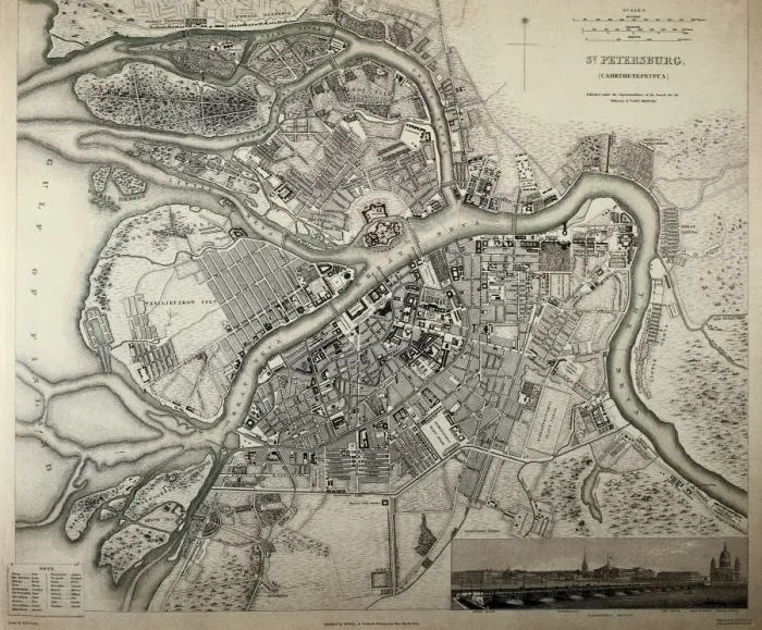 Framed Print : Map of Saint Petersburg (1834). Original drawing Framed Print : Map of Saint Petersburg (1834). Original drawing