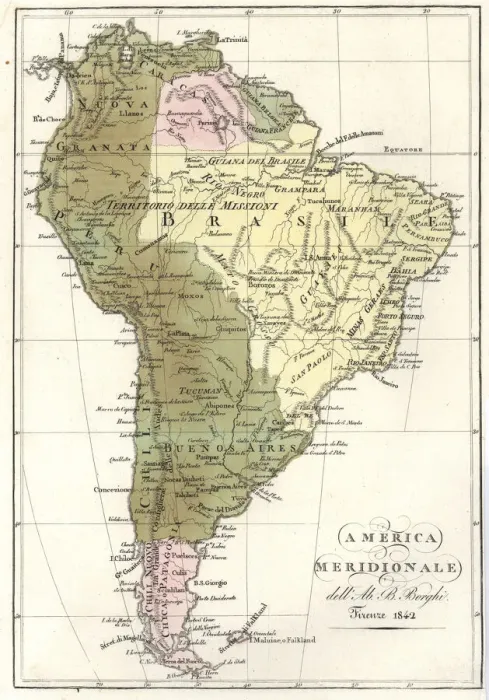 Framed Print : Map of South America, 1842 Framed Print : Map of South America, 1842