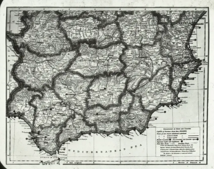 Framed Print : Map of South Spain Framed Print : Map of South Spain