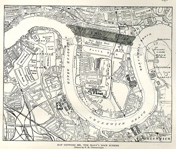 Map, Tom Manns Dock Scheme, London