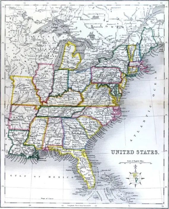Framed Print : Map of the United States, 1846 Framed Print : Map of the United States, 1846