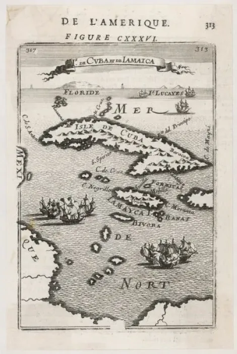 Framed Print : Map / West Indies 1683 Framed Print : Map / West Indies 1683