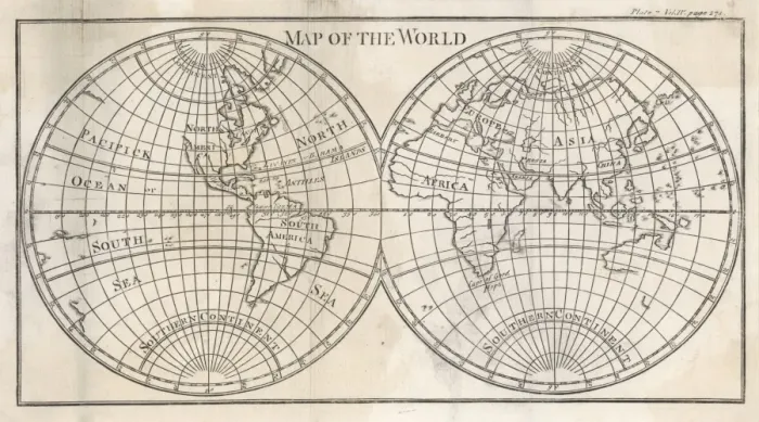 Framed Print : Maps / World, Late C18 Framed Print : Maps / World, Late C18