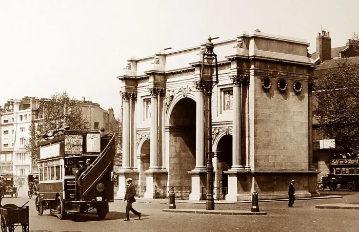 Framed Print : Marble Arch, London early 1900s Framed Print : Marble Arch, London early 1900s