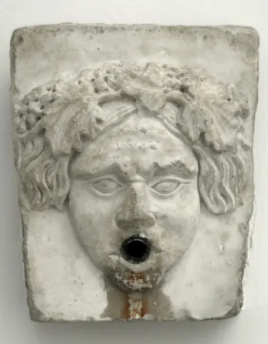 Framed Print : Marble fountain pipe. Dionysiac mask Framed Print : Marble fountain pipe. Dionysiac mask