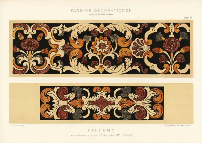 Framed Print : Marble inlay, church of Saint Nicolas, Palermo, 17th century Framed Print : Marble inlay, church of Saint Nicolas, Palermo, 17th century