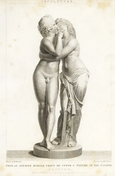 Framed Print : Marble statue of Cupid and Psyche kissing Framed Print : Marble statue of Cupid and Psyche kissing