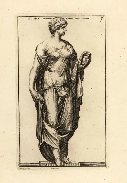 Framed Print : Marble statue of the Roman goddess Flora with garland Framed Print : Marble statue of the Roman goddess Flora with garland
