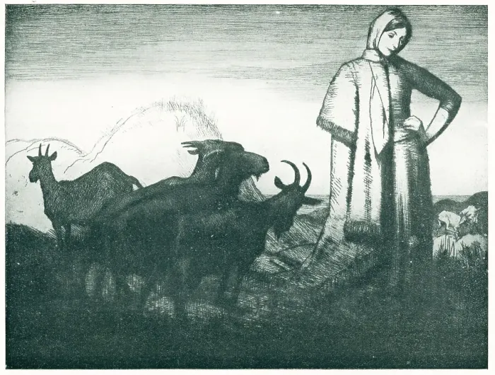 Framed Print : Marcela. An etching of a woman, with one hand on her hip Framed Print : Marcela. An etching of a woman, with one hand on her hip