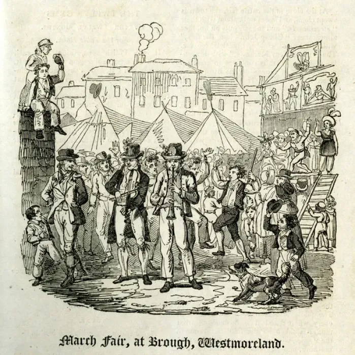 Framed Print : March Fair at Brough, Westmorland Framed Print : March Fair at Brough, Westmorland