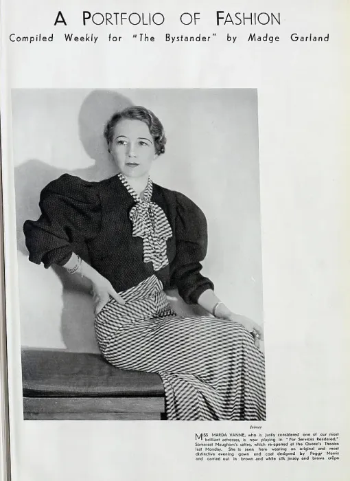 Framed Print : Marda Vanne, actress, studio fashion portrait. From an item, A Portfolio of Fashion, compiled weekly for The Bystander, by Madge Garland'. Captioned, Miss Marda Vanne, who is justly considered one of our most brilliant actresses Framed Print : Marda Vanne, actress, studio fashion portrait. From an item, A Portfolio of Fashion, compiled weekly for The Bystander, by Madge Garland'. Captioned, Miss Marda Vanne, who is justly considered one of our most brilliant actresses