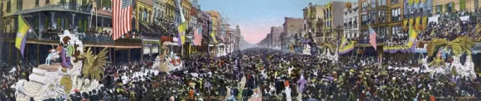 Framed Print : Mardi Gras Pageant, Canal Street, New Orleans, USA Framed Print : Mardi Gras Pageant, Canal Street, New Orleans, USA