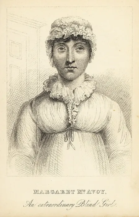 Framed Print : Margaret McAvoy, an extraordinary blind girl, 1800-1820 Framed Print : Margaret McAvoy, an extraordinary blind girl, 1800-1820