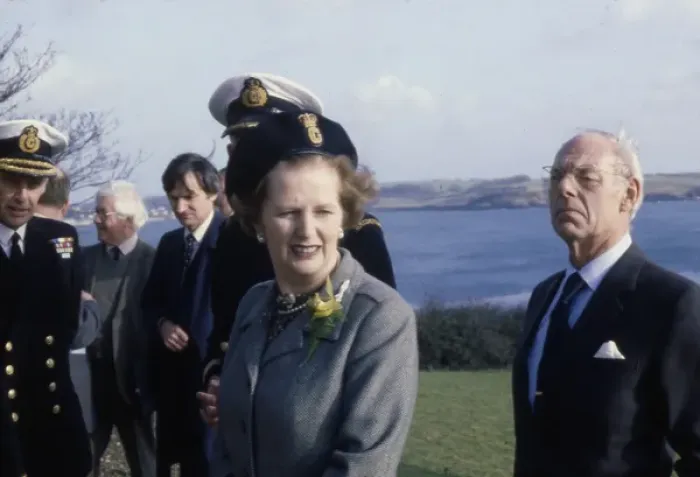 Framed Print : Margaret Thatcher at Falmouth Coastguard Station, Cornwall Framed Print : Margaret Thatcher at Falmouth Coastguard Station, Cornwall