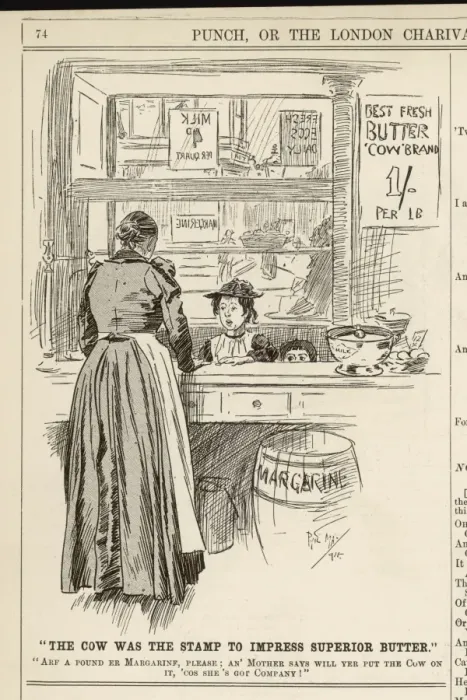 Framed Print : Margarine Cartoon / 1894 Framed Print : Margarine Cartoon / 1894