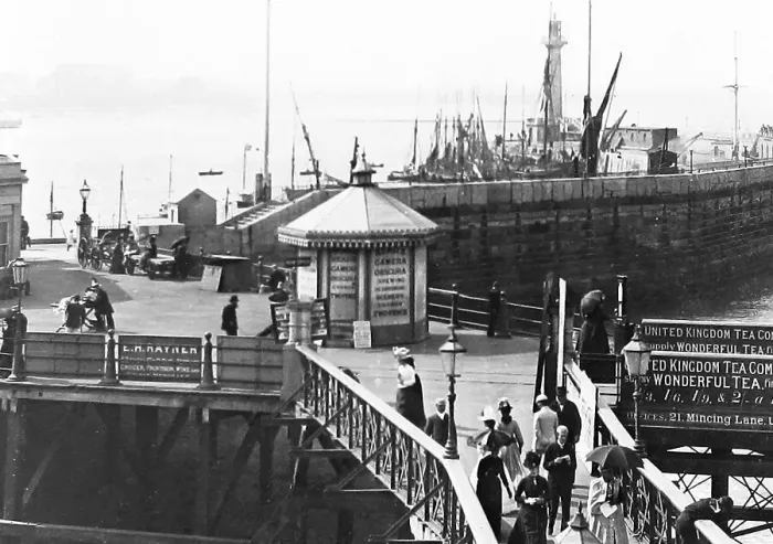 Framed Print : Margate Pier and Camera Obscura Victorian period Framed Print : Margate Pier and Camera Obscura Victorian period