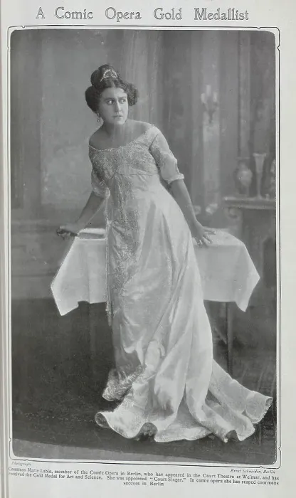 Framed Print : Maria Labia, Italian operatic soprano (1880-1953), theatrical studio portrait in character. Captioned, A Comic Opera Gold Medallist'. With description, Countess Marie Labia, member of the Comic Opera in Berlin Framed Print : Maria Labia, Italian operatic soprano (1880-1953), theatrical studio portrait in character. Captioned, A Comic Opera Gold Medallist'. With description, Countess Marie Labia, member of the Comic Opera in Berlin