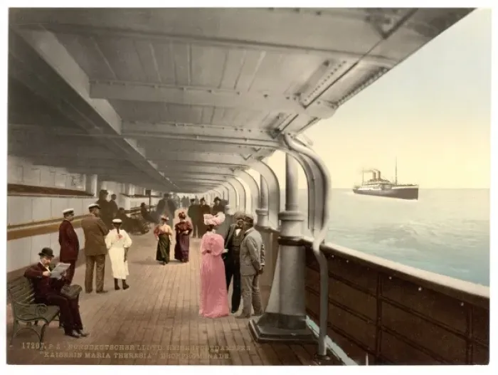 Framed Print : Maria Theresia, Promenade Deck, North German Lloyd, Royal Ma Framed Print : Maria Theresia, Promenade Deck, North German Lloyd, Royal Ma