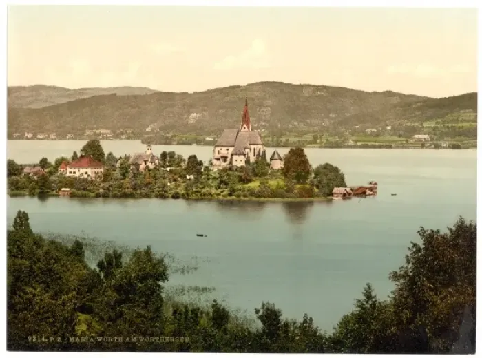 Framed Print : Maria-Worth on Worthersee, Carinthia, Austro-Hungary Framed Print : Maria-Worth on Worthersee, Carinthia, Austro-Hungary