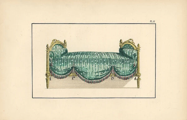 Marie Antoinettes bed at Trianon, in gilded