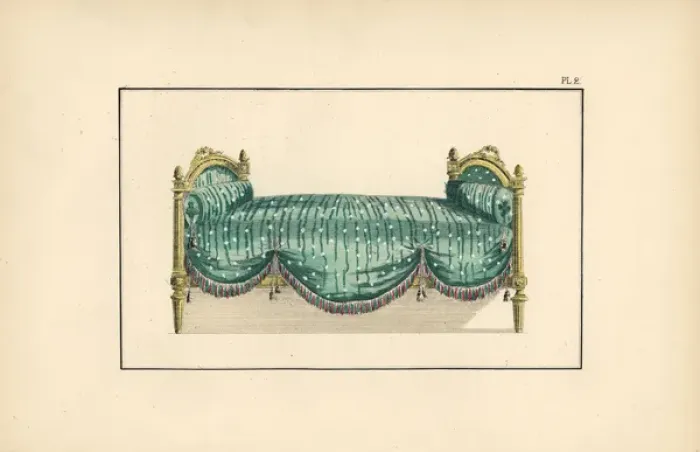 Framed Print : Marie Antoinettes bed at Trianon, in gilded Framed Print : Marie Antoinettes bed at Trianon, in gilded