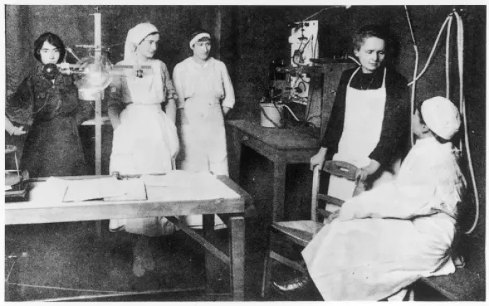 Framed Print : Marie Curie with Nurses Framed Print : Marie Curie with Nurses