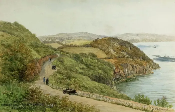 Framed Print : Marine Drive and Bishops Walk, Torquay, South Devon Framed Print : Marine Drive and Bishops Walk, Torquay, South Devon