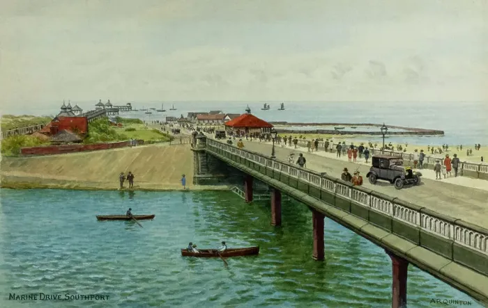 Framed Print : Marine Drive, Southport, Lancashire