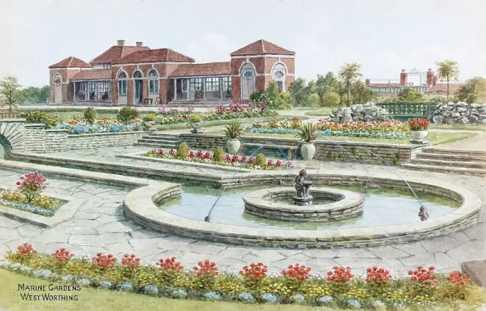 Framed Print : Marine Gardens, West Worthing, Sussex Framed Print : Marine Gardens, West Worthing, Sussex