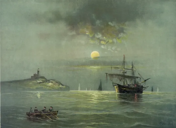 Framed Print : Marine moonlight scene Framed Print : Marine moonlight scene