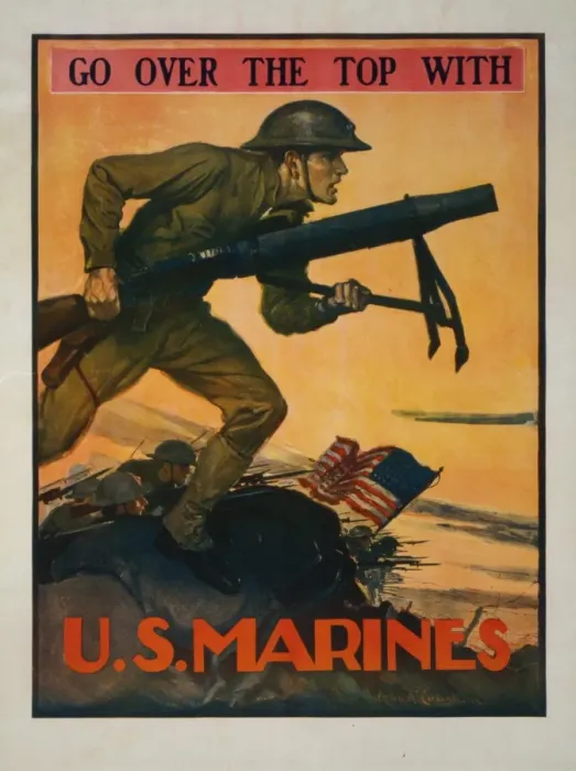 Framed Print : Go over the top with US Marines Framed Print : Go over the top with US Marines
