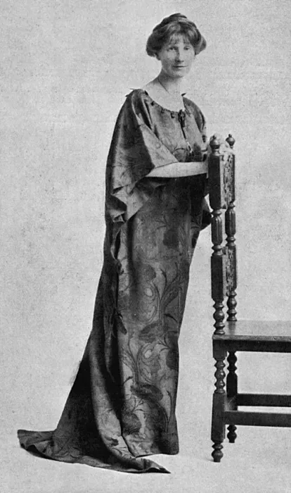 Framed Print : Marjorie Bowen in a Belle Alliance dress Framed Print : Marjorie Bowen in a Belle Alliance dress