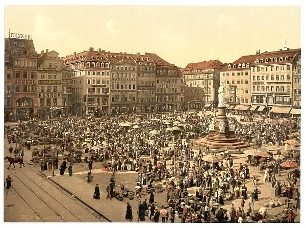 The Market, Altstadt, Dresden, Saxony, Germany