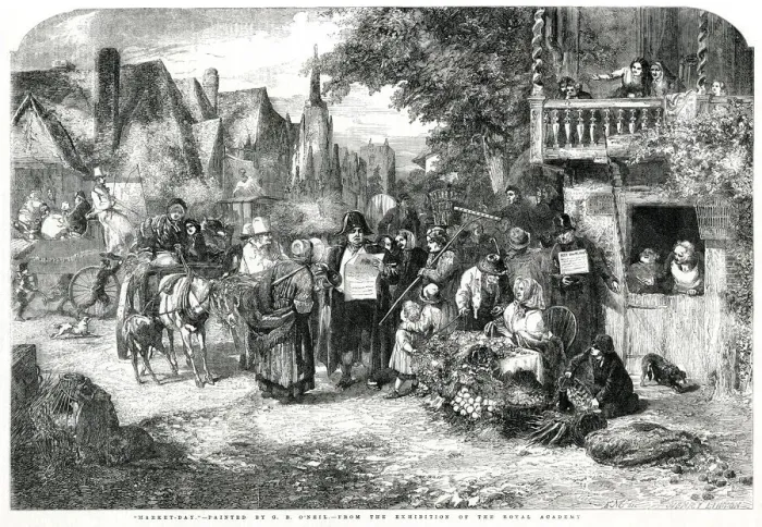 Framed Print : Market day 1856 Framed Print : Market day 1856