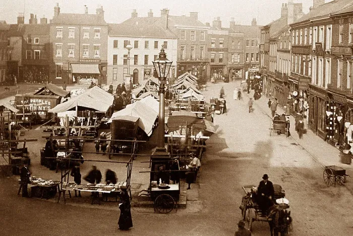 Framed Print : Market Day, Retford Framed Print : Market Day, Retford