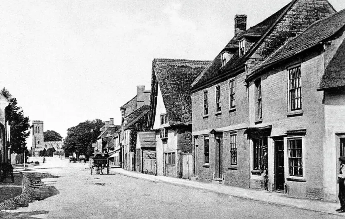 Framed Print : Market Deeping Church Street early 1900s