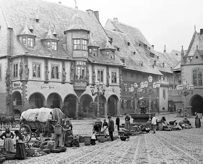 Framed Print : Market, Goslar, Germany, Victorian period Framed Print : Market, Goslar, Germany, Victorian period