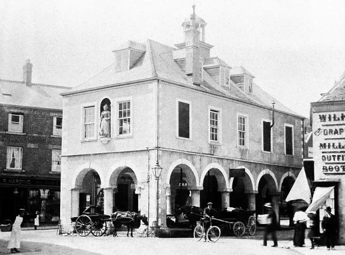 Framed Print : Market Hall, Dursley early 1900's Framed Print : Market Hall, Dursley early 1900's