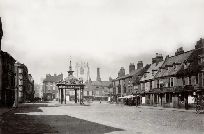Framed Print : Market Place, Beverly, Yorkshire, c. 1880 s Framed Print : Market Place, Beverly, Yorkshire, c. 1880 s
