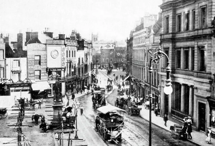 Framed Print : Market Place, Derby early 1900's Framed Print : Market Place, Derby early 1900's
