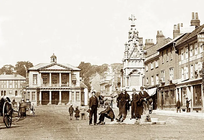 Framed Print : Market Place, Henley on Thames, Victorian period Framed Print : Market Place, Henley on Thames, Victorian period