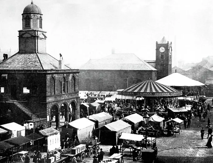Framed Print : Market Place, South Shields early 1900's Framed Print : Market Place, South Shields early 1900's